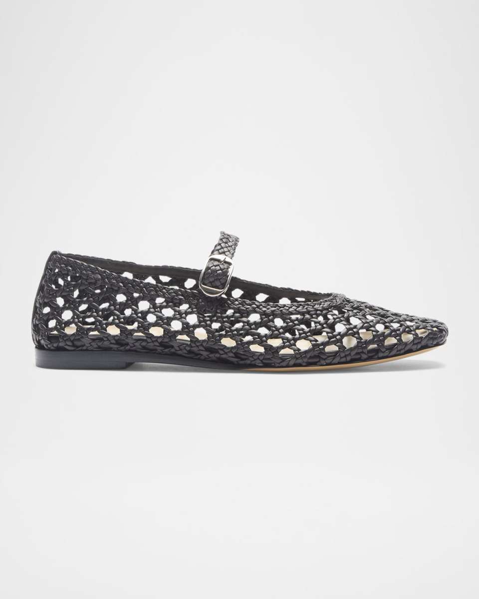 Woven Mary Jane Ballerina Flats